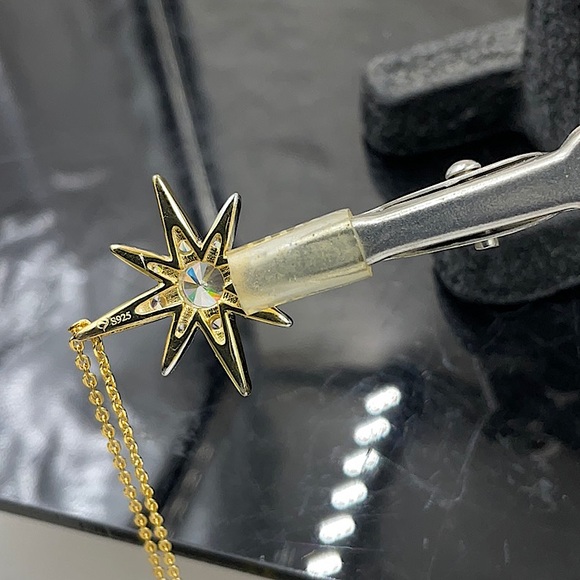 Jeulia 18K Gold Over Sterling Silver 18” Necklace With Star Pendant - Picture 7 of 8